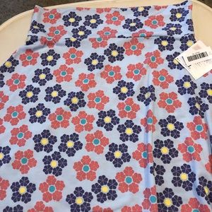 New w tag LuLaRoe XL azure skirt light blue/floral